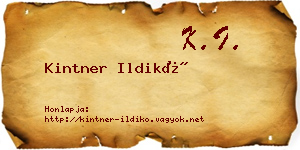 Kintner Ildikó névjegykártya